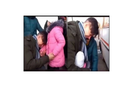 Video of a father in Ukraine crying over daughter